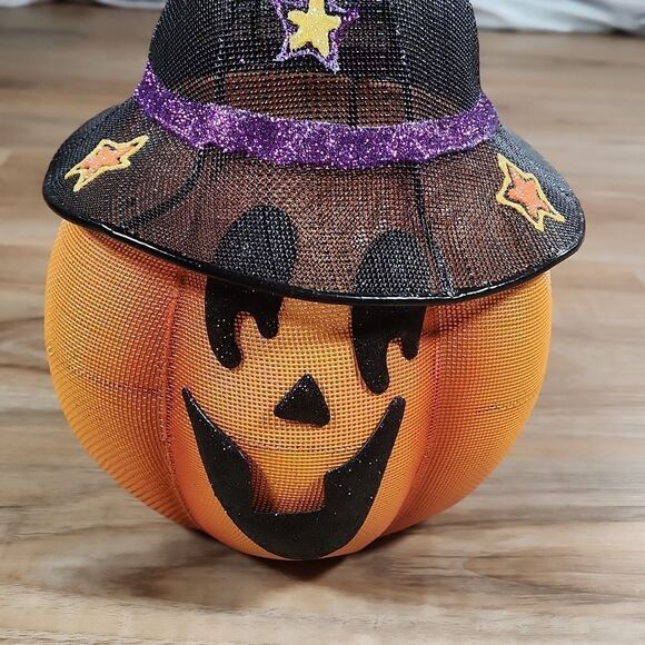 🩵PartyLite Orange Mr. Pumpkinhead Tealight Candle Holder - Picture 6 of 13